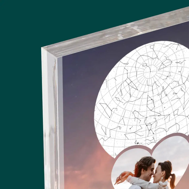 Mapa Gwiazd: Zakochana Para W Górach - Blok Akrylowy z Nadrukiem