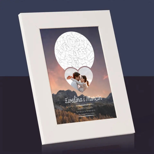 Mapa Gwiazd: Zakochana Para W Górach - Ramka Na Zdjęcie