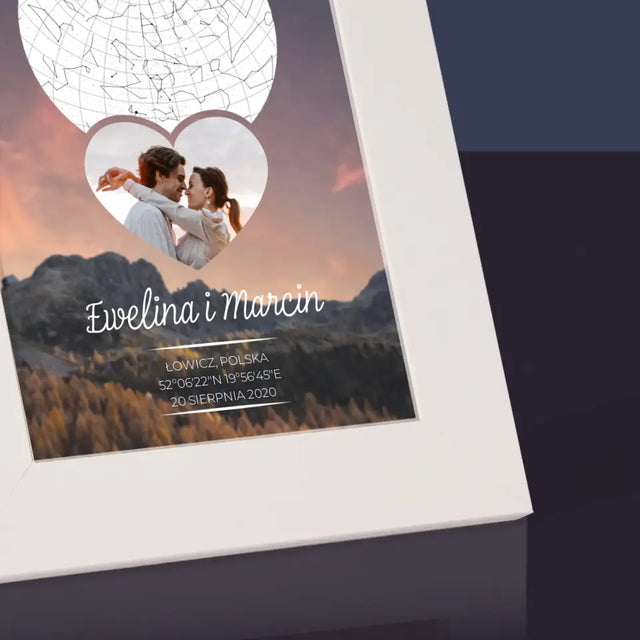 Mapa Gwiazd: Zakochana Para W Górach - Ramka Na Zdjęcie