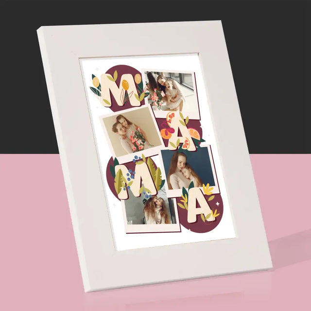 Fotokolaż: Literki Mama - Ramka Na Zdjęcie