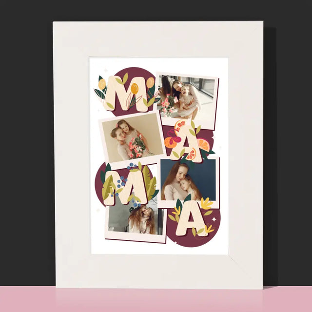 Fotokolaż: Literki Mama - Ramka Na Zdjęcie