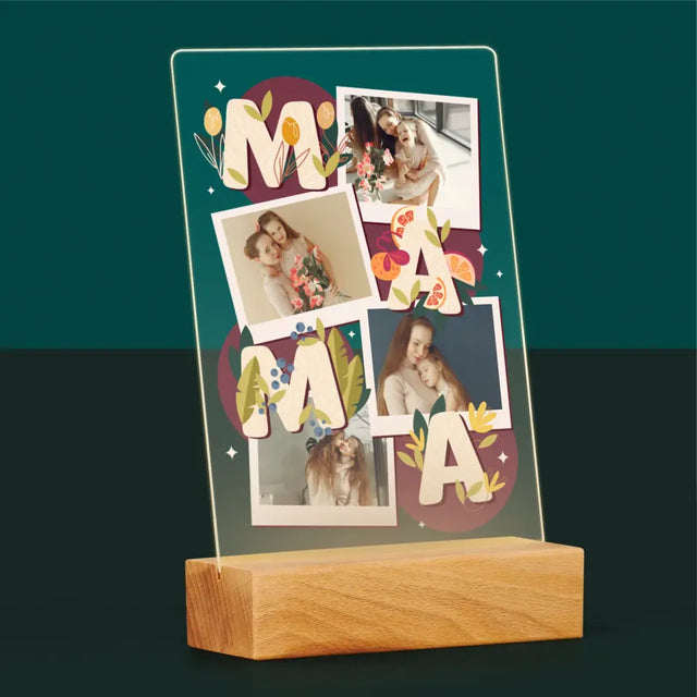 Fotokolaż: Literki Mama - Wydruk Na Szkle Akrylowym