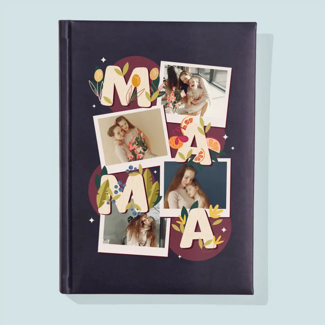 Fotokolaż: Literki Mama - Notes Książkowy z Nadrukiem