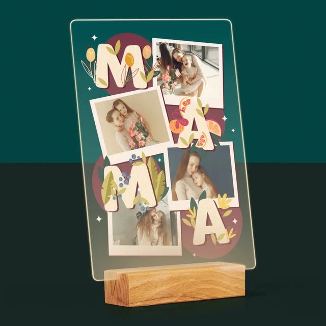 Fotokolaż: Literki Mama - Wydruk Na Szkle Akrylowym