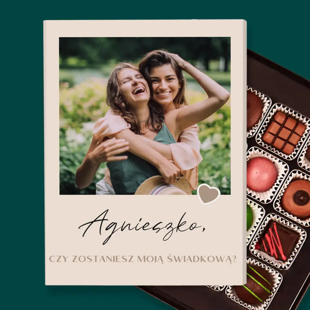 Zdjęcie i Podpis: Zostań Moją Świadkową - Personalizowane Praliny