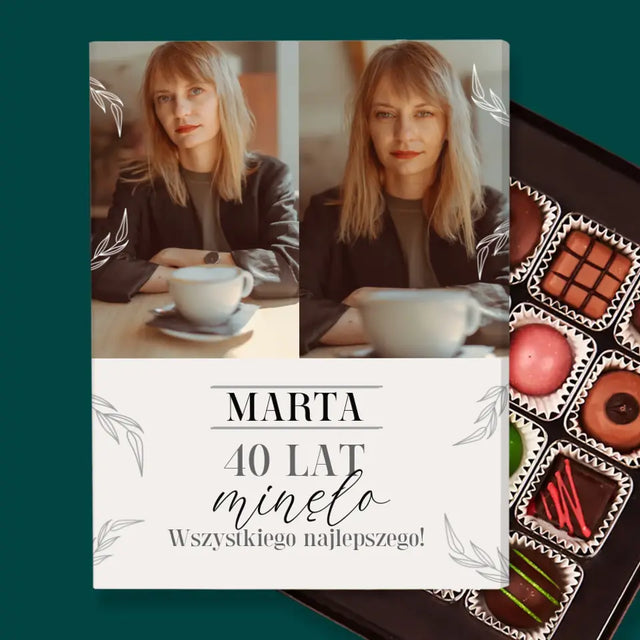 Fotokolaż: 40 Lat Minęło - Personalizowane Praliny