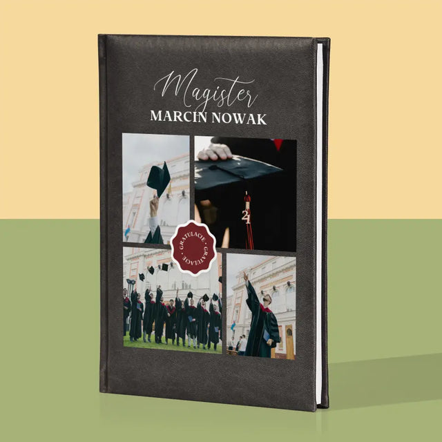 Fotokolaż: Magister - Notes Książkowy z Nadrukiem