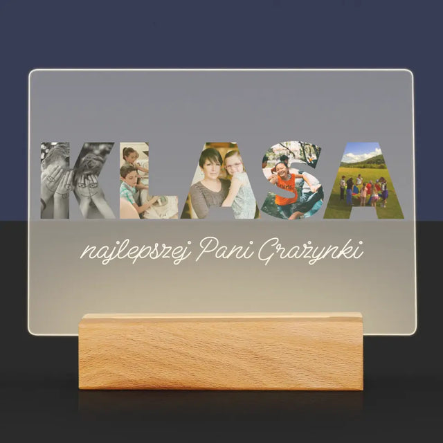 Słowo Ze Zdjęć: Klasa - Wydruk Na Szkle Akrylowym