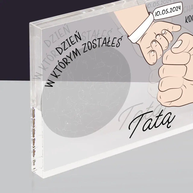 Mapa Gwiazd: Dzień W Którym Zostałeś Tatą - Blok Akrylowy z Nadrukiem
