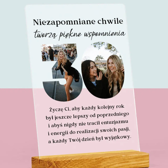 Słowo Ze Zdjęć: 30 Urodziny - Wydruk Na Szkle Akrylowym