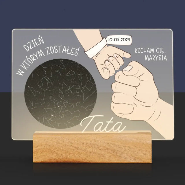 Mapa Gwiazd: Dzień W Którym Zostałeś Tatą - Wydruk Na Szkle Akrylowym