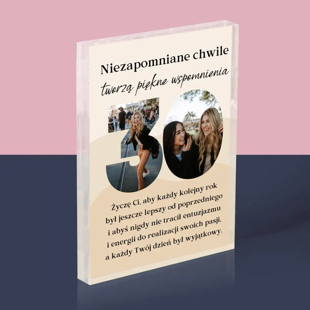 Słowo Ze Zdjęć: 30 Urodziny - Blok Akrylowy z Nadrukiem