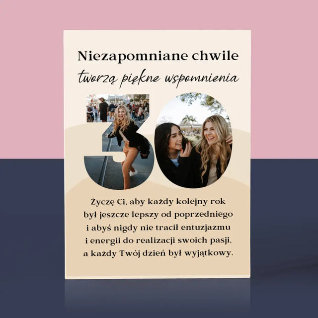 Słowo Ze Zdjęć: 30 Urodziny - Blok Akrylowy z Nadrukiem