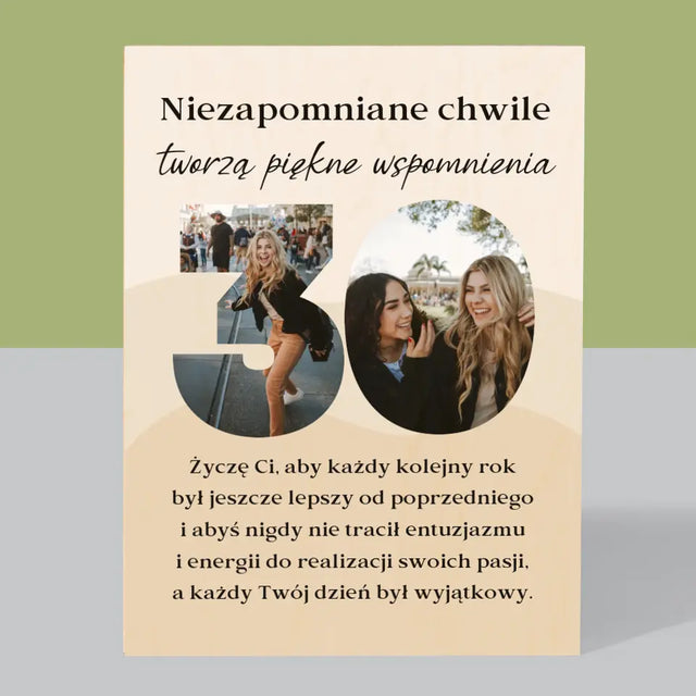 Słowo Ze Zdjęć: 30 Urodziny - Wydruk Na Drewnie