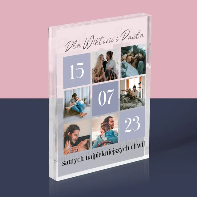 Fotokolaż: Najlepsze Chwile - Blok Akrylowy z Nadrukiem