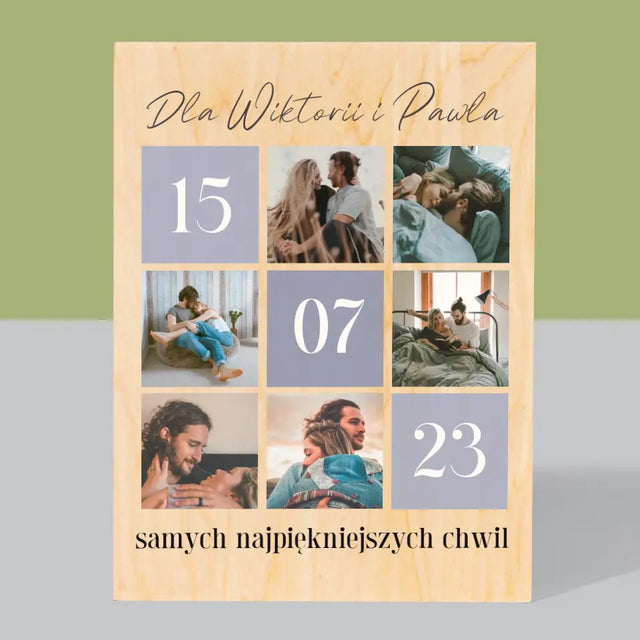 Fotokolaż: Najlepsze Chwile - Wydruk Na Drewnie