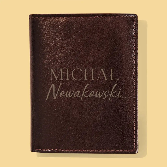 Monogram: Imię i Nazwisko - Portfel Męski z Grawerem
