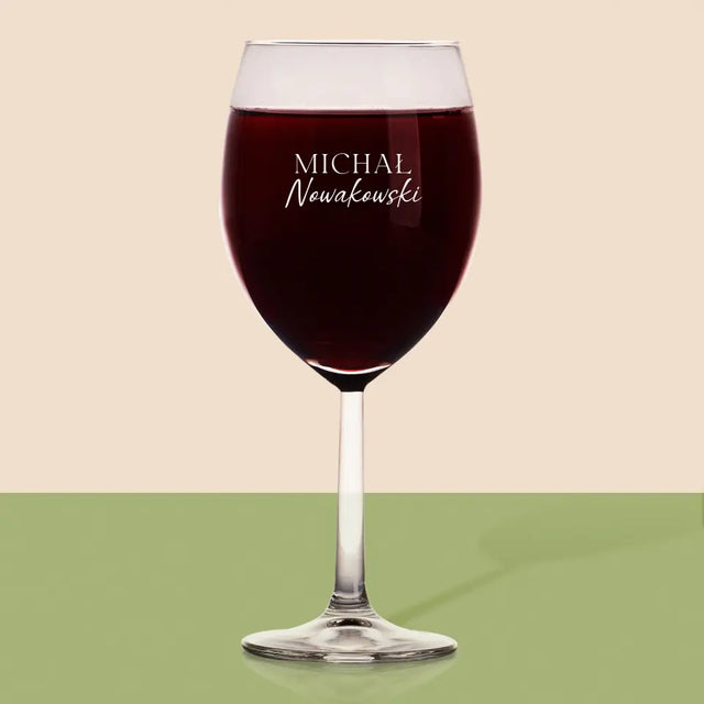 Monogram: Imię i Nazwisko - Kieliszek Do Wina