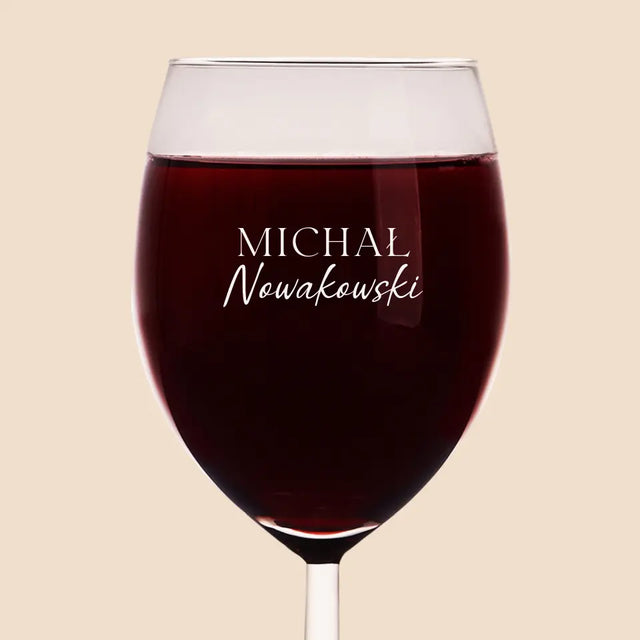 Monogram: Imię i Nazwisko - Kieliszek Do Wina