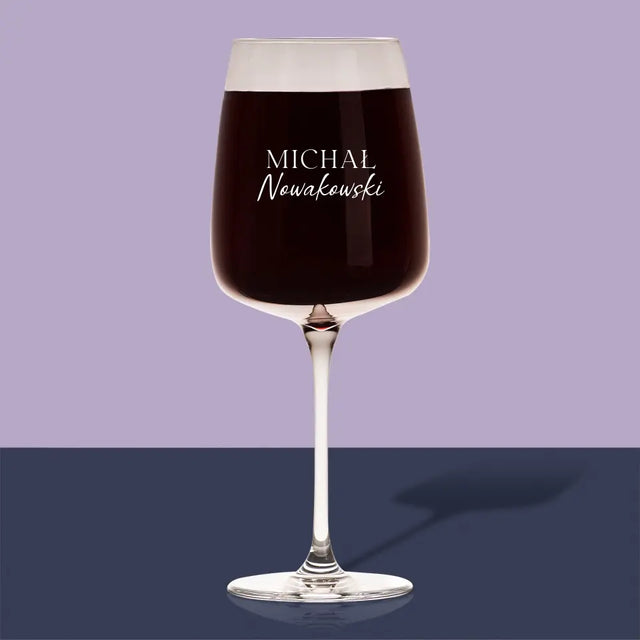 Monogram: Imię i Nazwisko - Kieliszek Do Wina