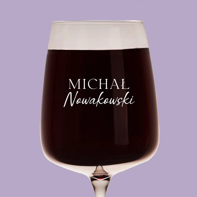 Monogram: Imię i Nazwisko - Kieliszek Do Wina