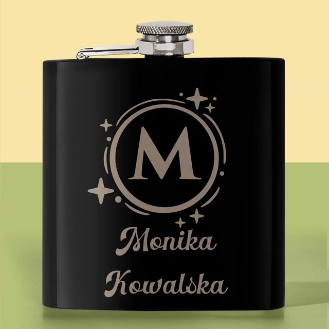 Monogram: Imię Nazwisko Monogram - Personalizowana Piersiówka