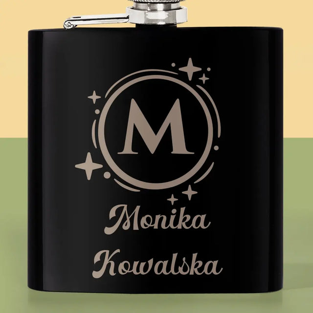 Monogram: Imię Nazwisko Monogram - Personalizowana Piersiówka