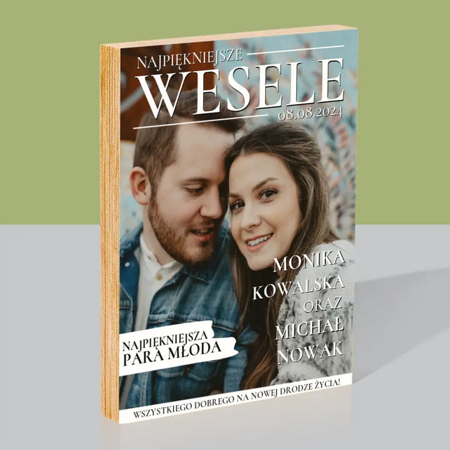Okładka Magazynu: Najpiękniejsze Wesele - Wydruk Na Drewnie