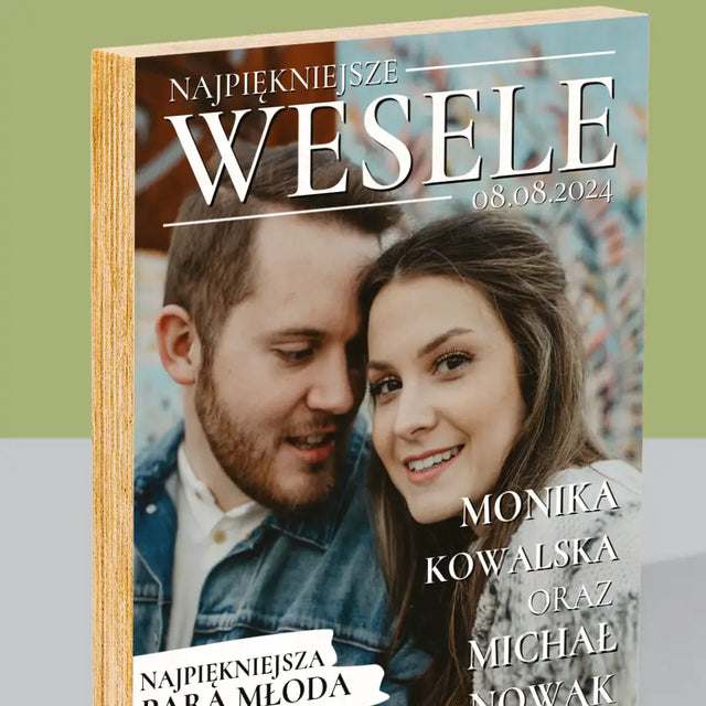 Okładka Magazynu: Najpiękniejsze Wesele - Wydruk Na Drewnie