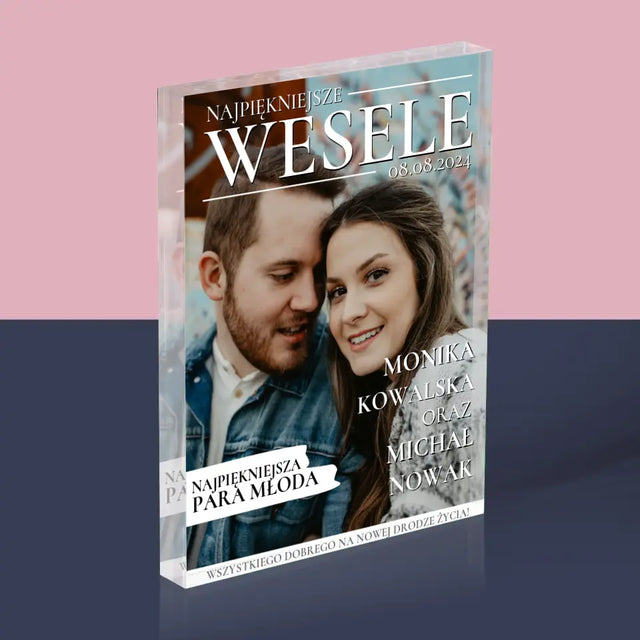 Okładka Magazynu: Najpiękniejsze Wesele - Blok Akrylowy z Nadrukiem