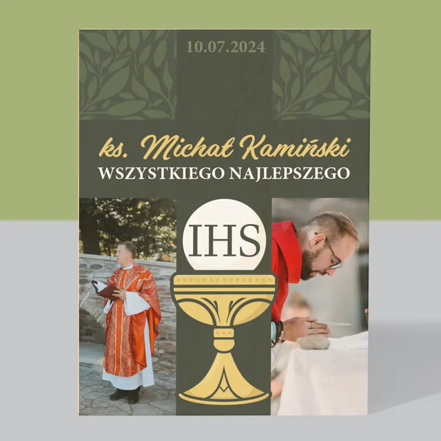 Fotokolaż: Wszystkiego Najlepszego Krzyż - Wydruk Na Drewnie