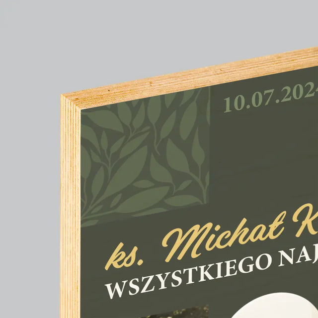 Fotokolaż: Wszystkiego Najlepszego Krzyż - Wydruk Na Drewnie