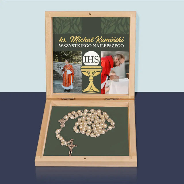 Fotokolaż: Wszystkiego Najlepszego Krzyż - Różaniec w Pudełku