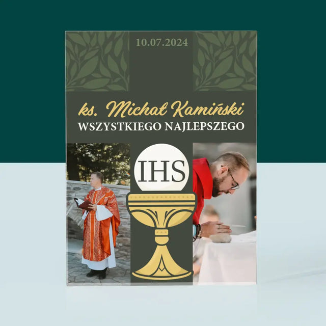 Fotokolaż: Wszystkiego Najlepszego Krzyż - Blok Akrylowy z Nadrukiem