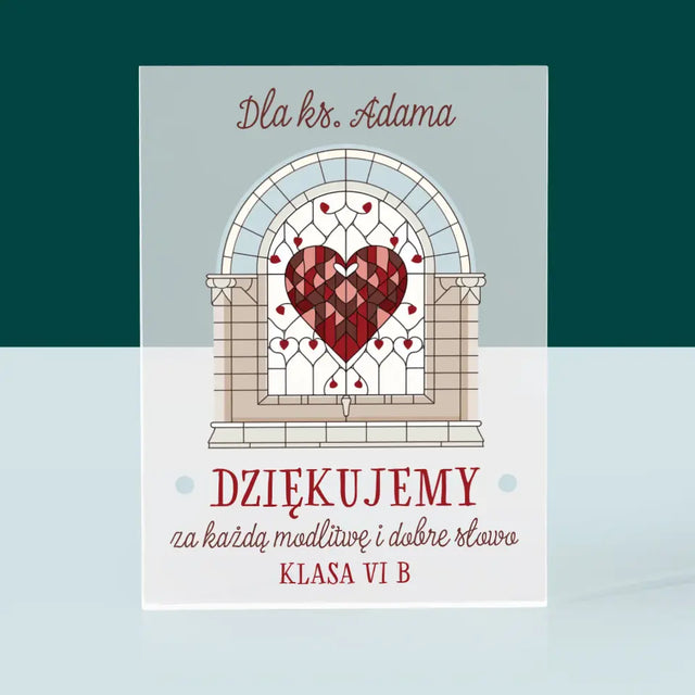 Imię i Podpis: Dziękujemy Za Każdą Modlitwę - Blok Akrylowy z Nadrukiem