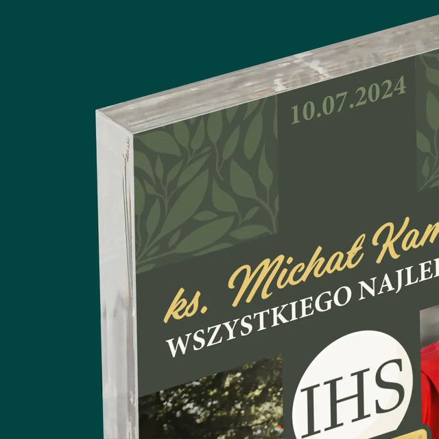 Fotokolaż: Wszystkiego Najlepszego Krzyż - Blok Akrylowy z Nadrukiem