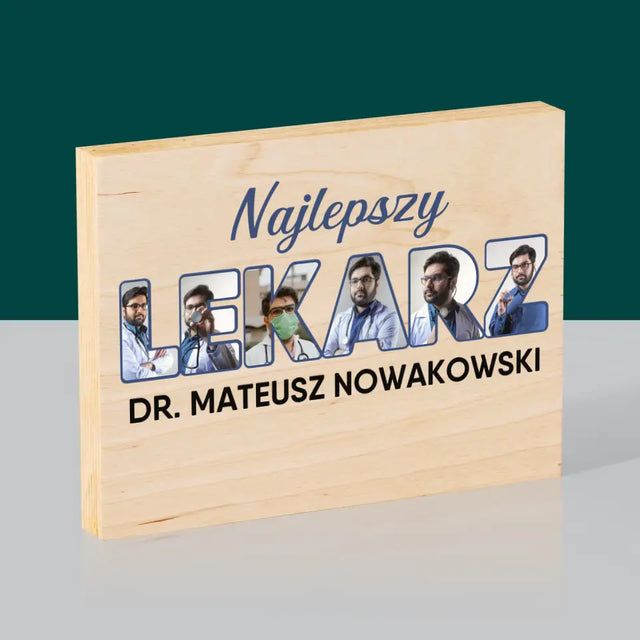 Słowo Ze Zdjęć: Najlepszy Lekarz - Wydruk Na Drewnie