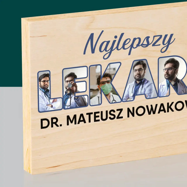 Słowo Ze Zdjęć: Najlepszy Lekarz - Wydruk Na Drewnie