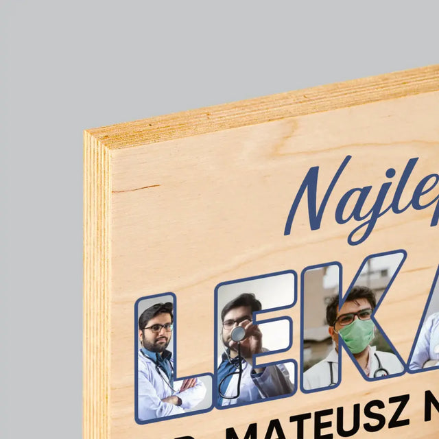 Słowo Ze Zdjęć: Najlepszy Lekarz - Wydruk Na Drewnie