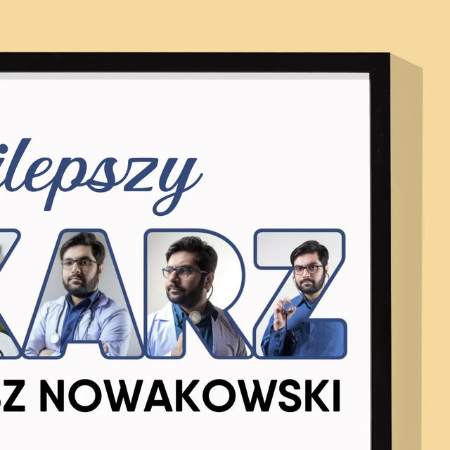 Słowo Ze Zdjęć: Najlepszy Lekarz - Wydruk Obramowany 30x40