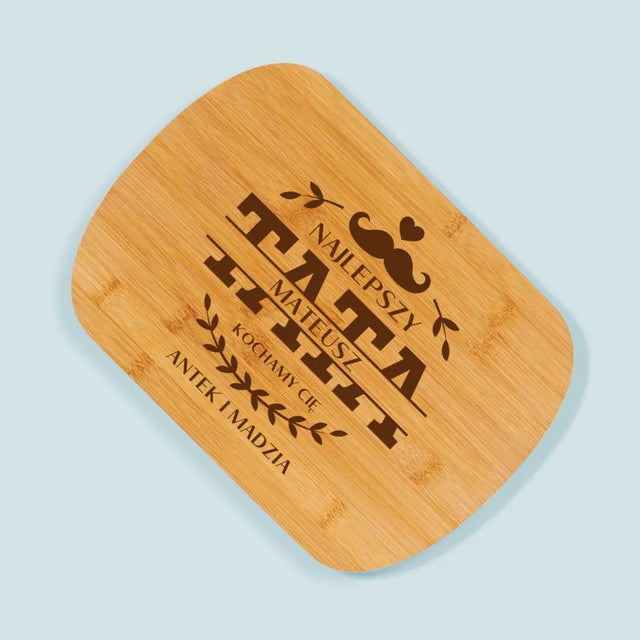 Monogram: Najlepszy Tata Podpis - Deska Kuchenna z Grawerem