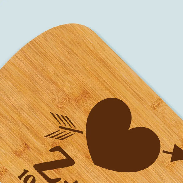 Monogram: Inicjały Serce Ze Strzałą - Deska Kuchenna z Grawerem