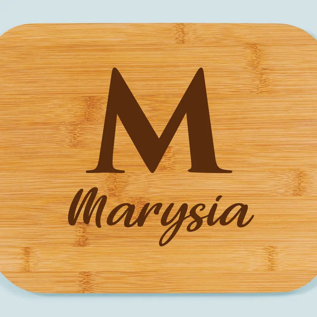 Monogram: Inicjał Imię - Deska Kuchenna z Grawerem