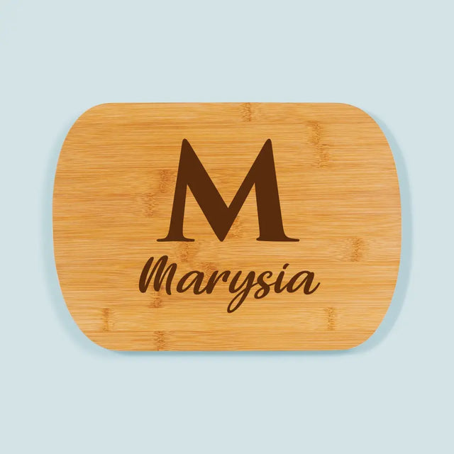 Monogram: Inicjał Imię - Deska Kuchenna z Grawerem