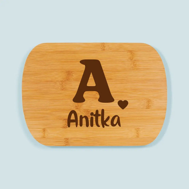 Monogram: Twój Inicjał z Imieniem - Deska Kuchenna z Grawerem