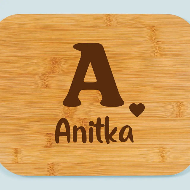 Monogram: Twój Inicjał z Imieniem - Deska Kuchenna z Grawerem
