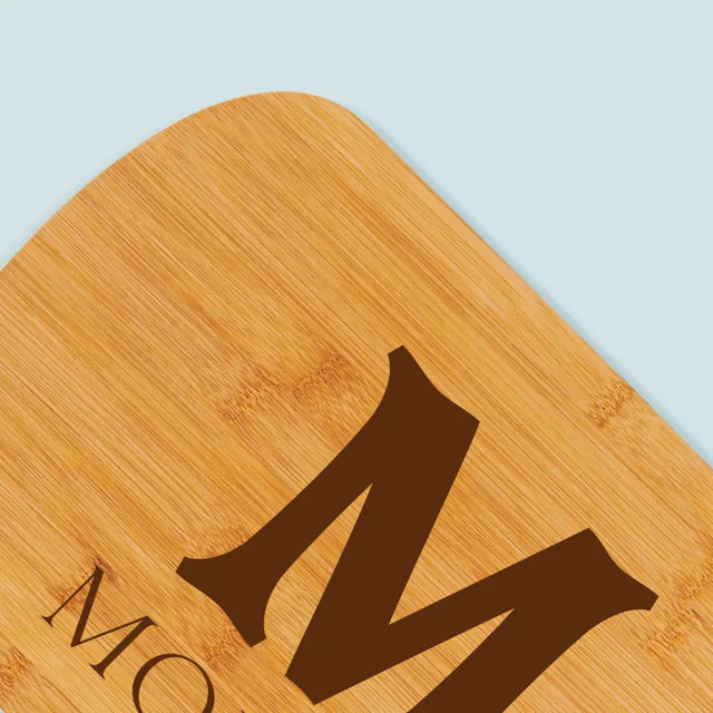 Monogram: Inicjał Imię Retro - Deska Kuchenna z Grawerem