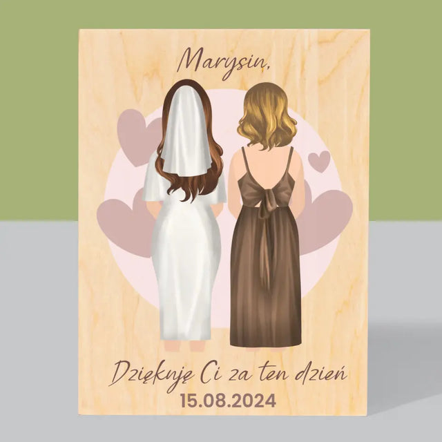 Kreator Postaci: Świadkowa - Wydruk Na Drewnie