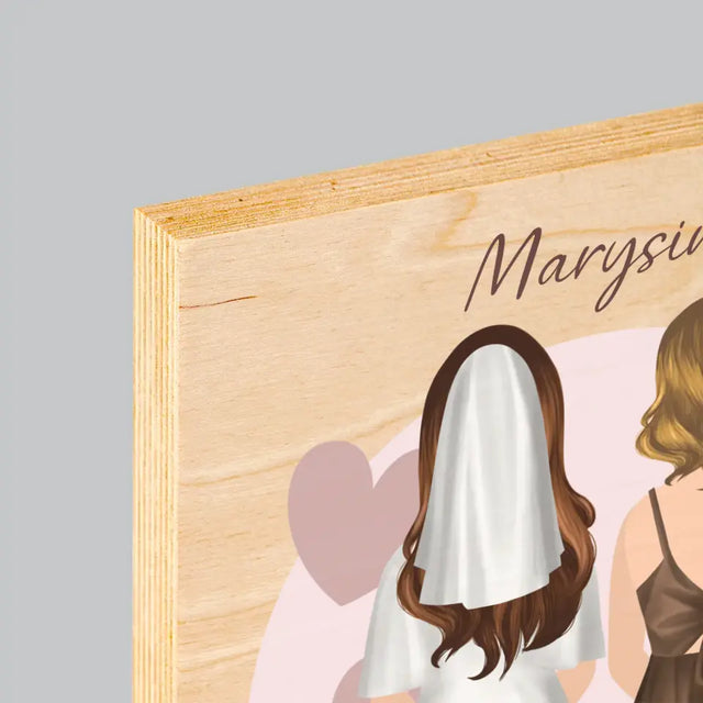 Kreator Postaci: Świadkowa - Wydruk Na Drewnie