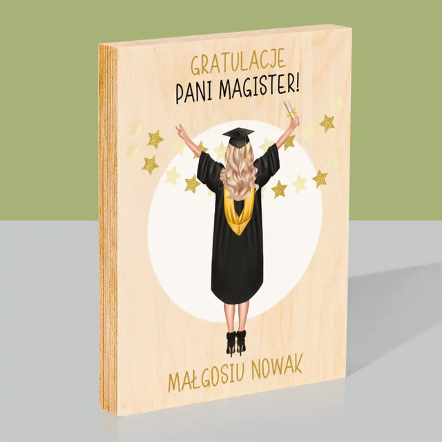 Kreator Postaci: Jesteś Magistrem - Wydruk Na Drewnie